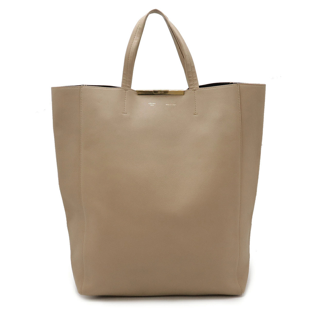 Celine Tote Bag Vertical Leather Beige Cream